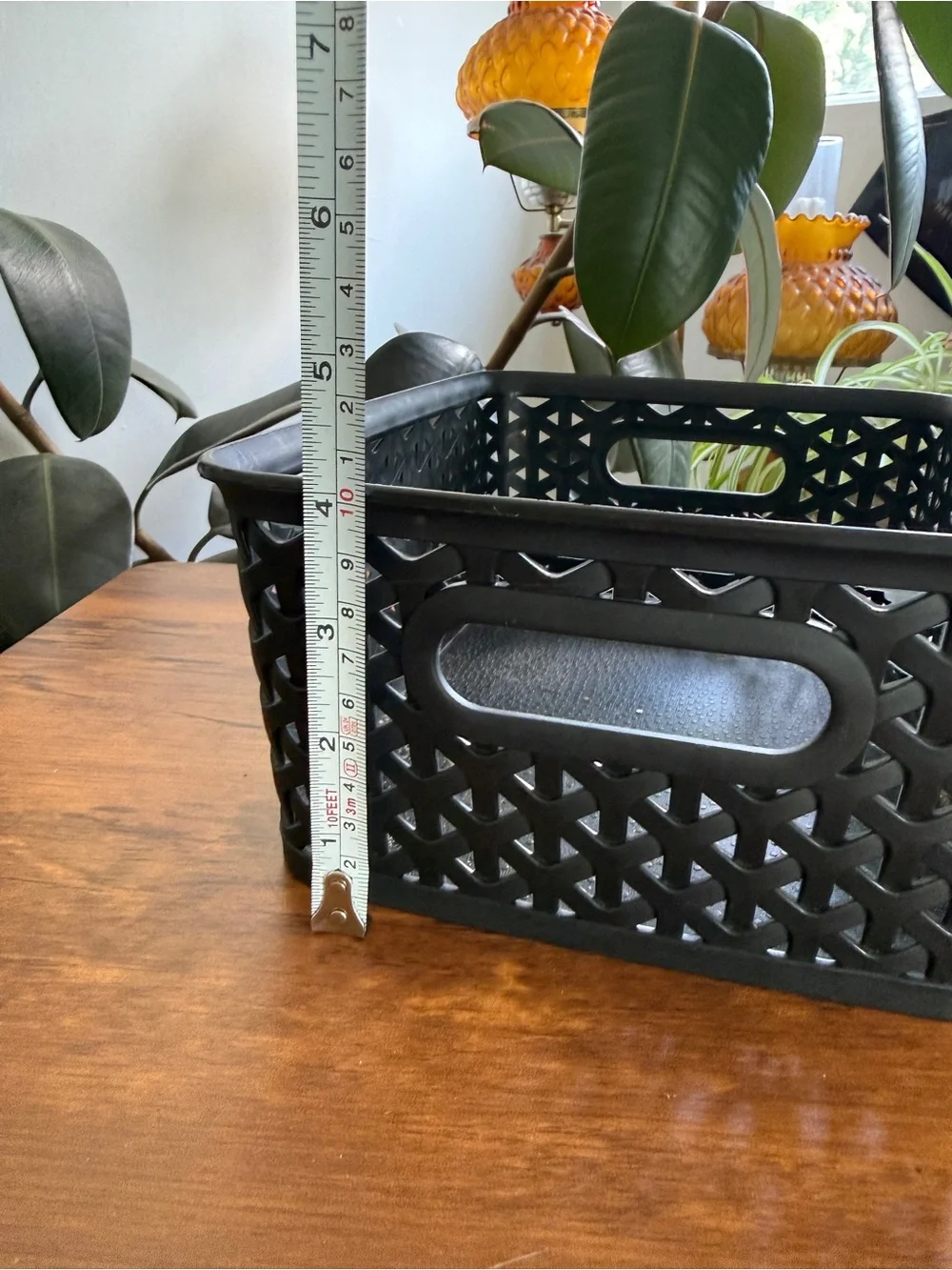Room essentials plastic Black Woven Plastic Storage Basket